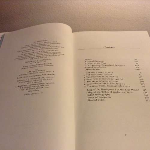 First Edition. The Letters of T.E. Lawrence, selected and edited by Malcolm Brown