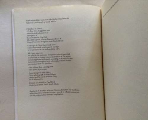 Shepherds and Butchers by Chris Marnewick.   First Edition,