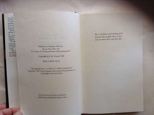 Life and Times of Michael K,  J.M. Coetzee.  FIRST EDITION,