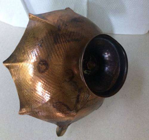 Ashtray Umbrella, Vintage collectible, tobacciana, cigarette, Italian copper plated.