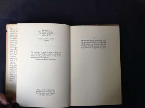 The Dark Eye in Africa by Laurens Van Der Post, FIRST EDITION 1955