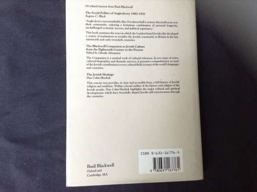 The Making of Modern Anglo -Jewry by David Cesarani FIRST EDITION 1990