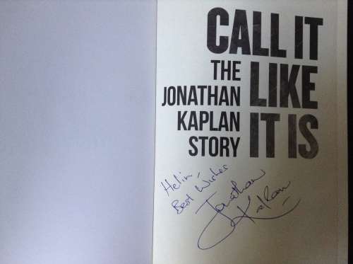 Call It Like It Is, First Edition, SIGNED copy, The Jonathan Kaplan Story,