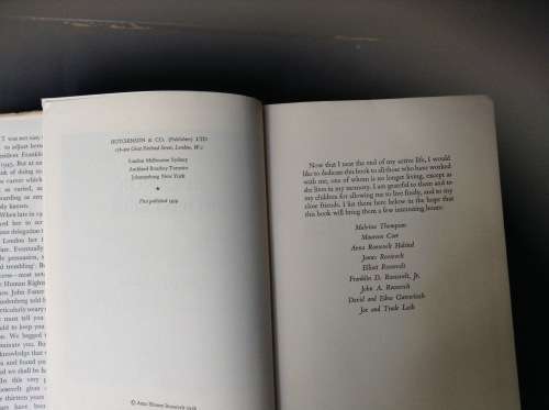 Eleanor Roosevelt, On My Own, First Edition 1959