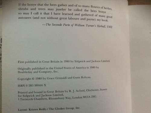 My Book of Flowers Princess a Grace of Monaco, First Edition