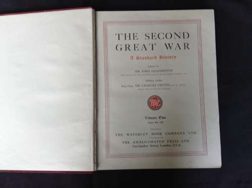 The Second Great War by Sir John Hammerton, First Edition, 3 books