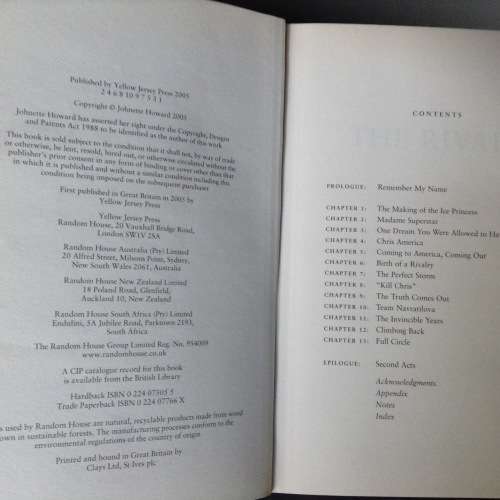 The Rivals By Johnette Howard Chris Everett and Martian Navratilova. First Edition