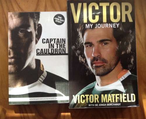 Victor Matfield and Captain in the Cauldron, First Editions, Signed, SET OF 2 books for R495