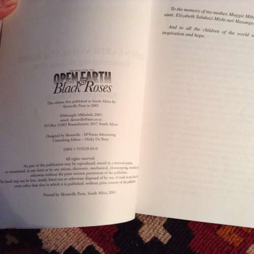 State of a Nation, Open Earth Black Roses & Apartheid in my Rucksack, First Editions 3 books R450