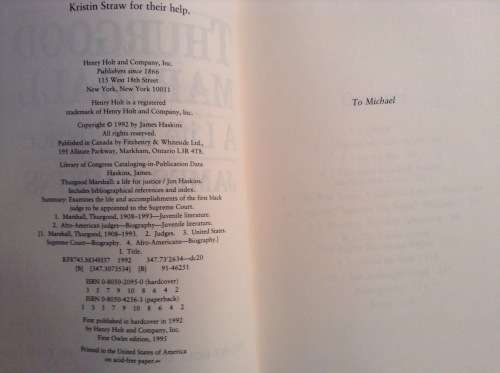 Thurgood Marshall, A Life for Justice by James Haskins