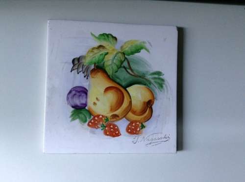 Ceramic coaster / Tile,  J or T Nagasaki, made in Japan
