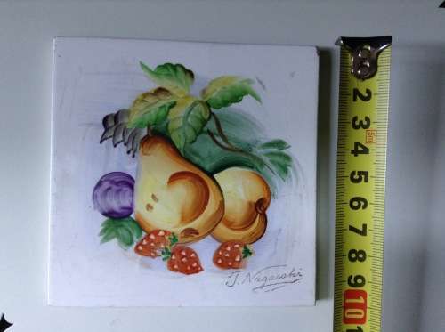 Ceramic coaster / Tile,  J or T Nagasaki, made in Japan