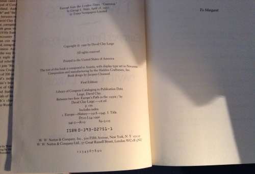 Between two Fires by David Clay Large  Europe's Path in the 1930s, First Edition