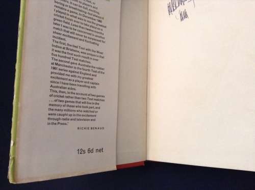 A Tale of Two Tests by Richie Benaud, First Edition