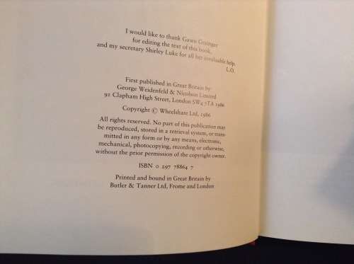 Laurence Olivier On Acting, First Edition