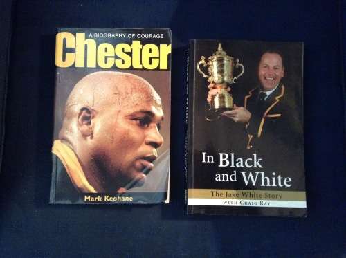 Chester a biography of courage by Mark Keohane AND In Black and White, The Jake White Story, signed