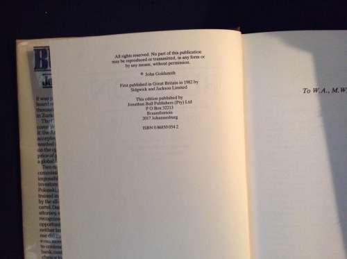 Bullion by John Goldsmith, First Edition. Hardcover.