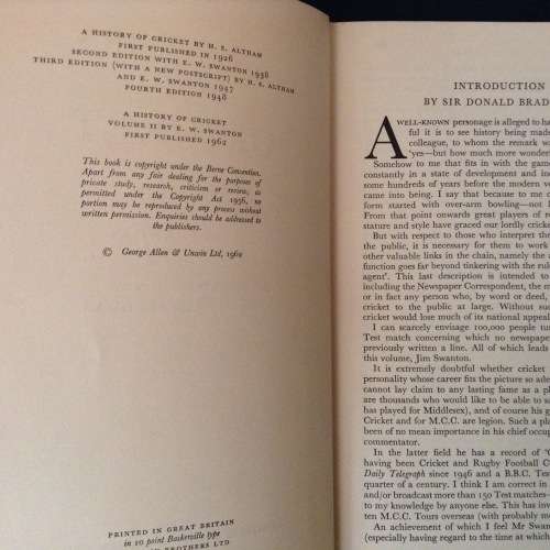 Cricket The History of Cricket by E.W. Swanton Cricket