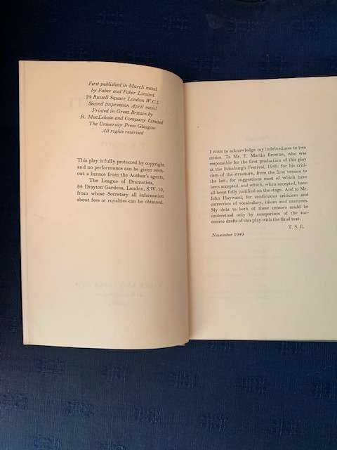The Cocktail Party by T.S. Eliot,  First Edition 1949