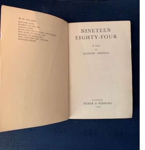 1984 Nineteen Eighty-Four by George Orwell,  First Edition 1949