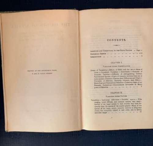 Origins of Species by C. Darwin, 1901 First Edition