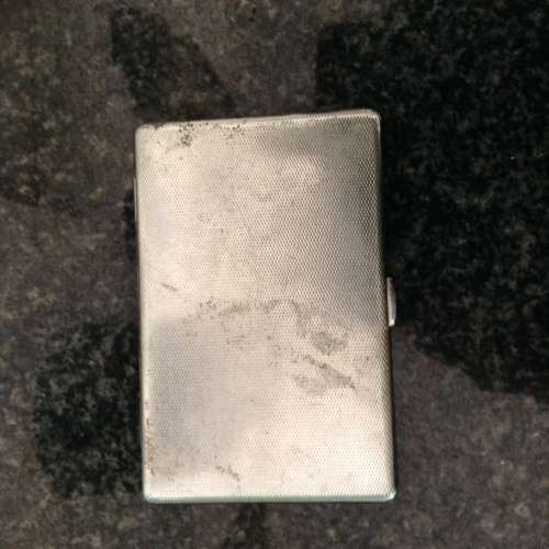 Vintage silver cigarette case, 1970, EMU brand  Sylva chrome