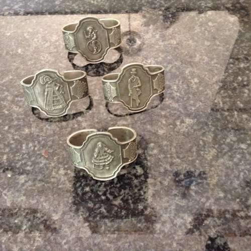 German pewter napkin holders, rings  'B' Zinn,