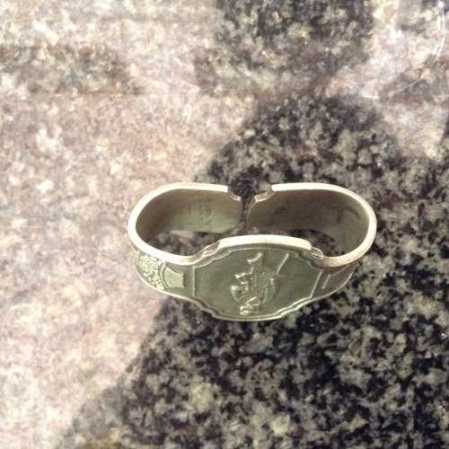 German pewter napkin holders, rings  'B' Zinn,