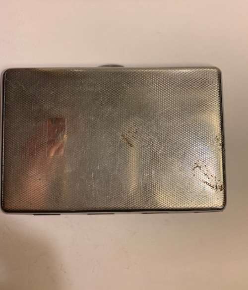 Vintage silver cigarette case, 1970, EMU brand  Sylva chrome
