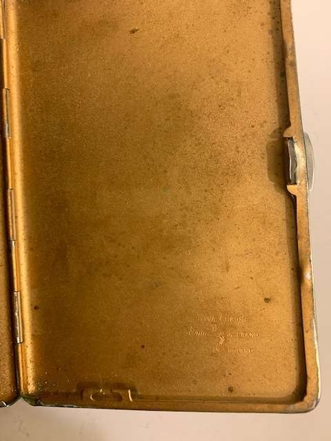 Vintage silver cigarette case, 1970, EMU brand  Sylva chrome