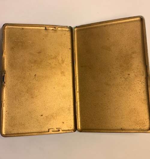 Vintage silver cigarette case, 1970, EMU brand  Sylva chrome