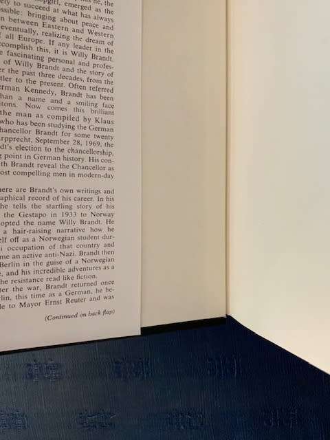 Willy Brandt, First Edition, Portrait and Self-Portrait by Klaus Harpprecht