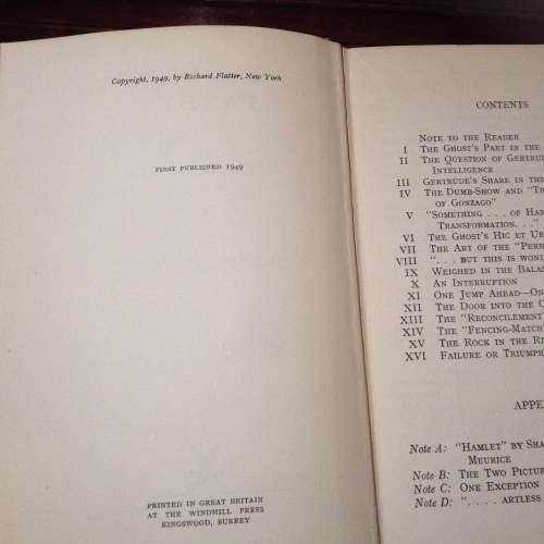 Hamlet's Father by Richard Platter, First Edition 1949