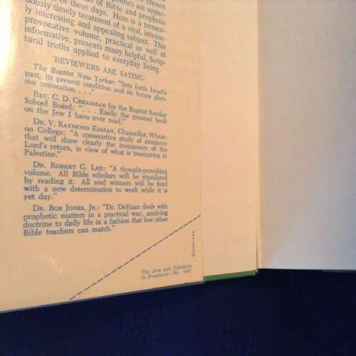 The Jew and Palestine in Prophesy by M.R. DeHaan, M.D.