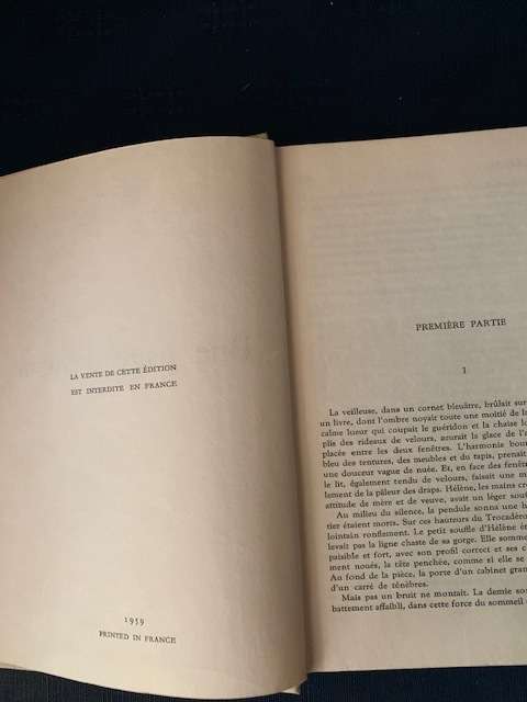 Emile Zola, Une Page D'amour in French language hardcover 1959
