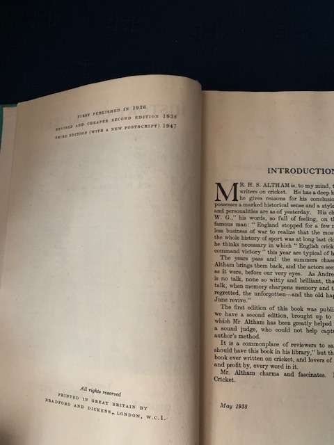A History of Cricket by H. S. Altham E. W. Stanton