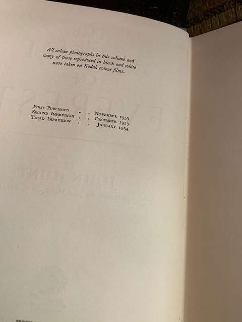 Ascent of Everest by John Hunt,  First Edition 1954