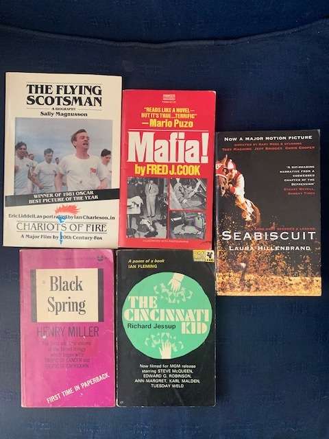 Set of five books, Seabiscuit, The Cincinnati Kid,  The  Flying Scotsman, Mafia