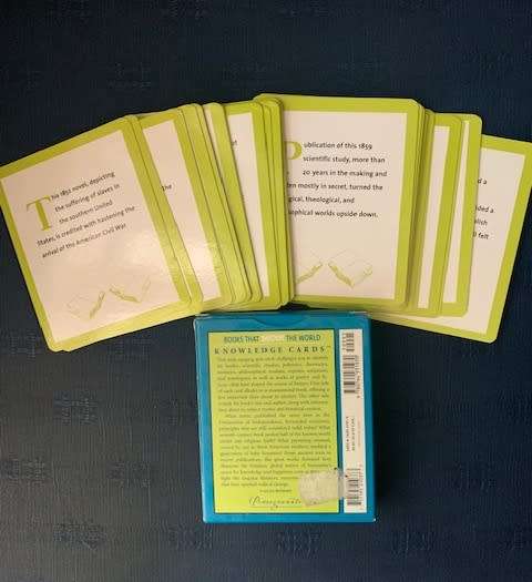 Literature Quiz Deck .... Name game of  'Books that shook the World'  Knowledge Cards