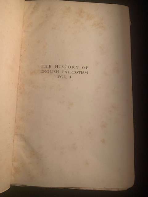 The History of English Patriotism by Esmé Wingfield Stratford, First Edition