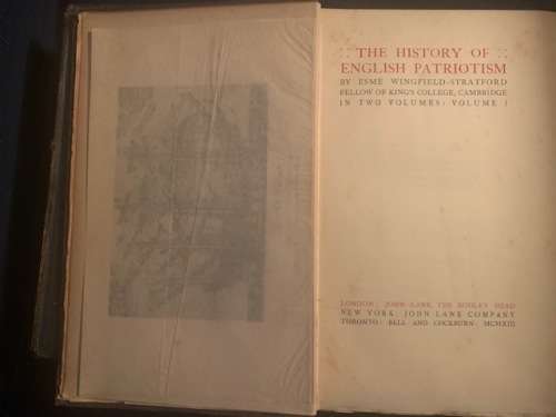 The History of English Patriotism by Esmé Wingfield Stratford, First Edition