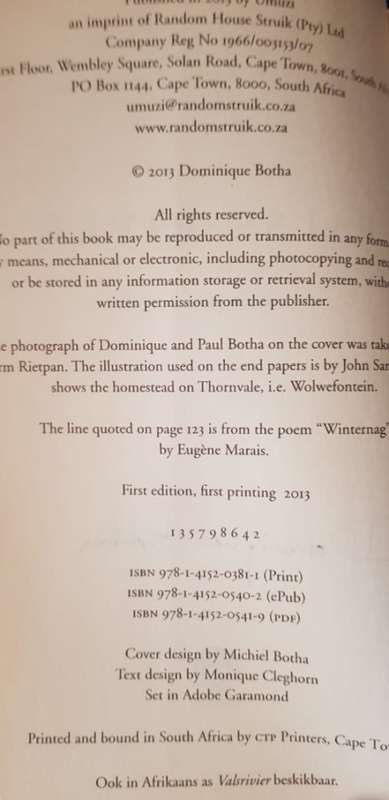 False River by Dominique Botha, Signed, First Edition