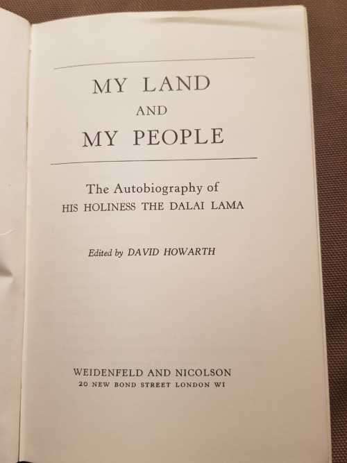 The autobiography of his holiness the Dalai Lama, First Edition, by David Howarth, 1962