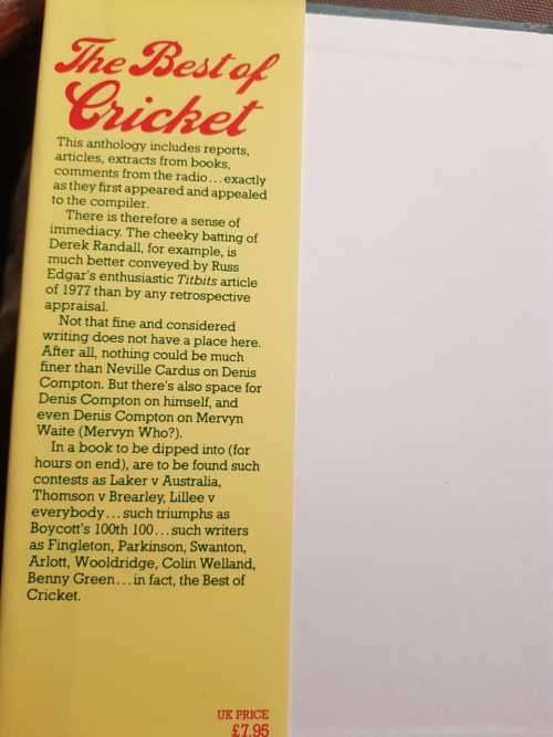 The Best of Cricket, First Edition,  An anthology of stories and quotes selected by Roy Peskett