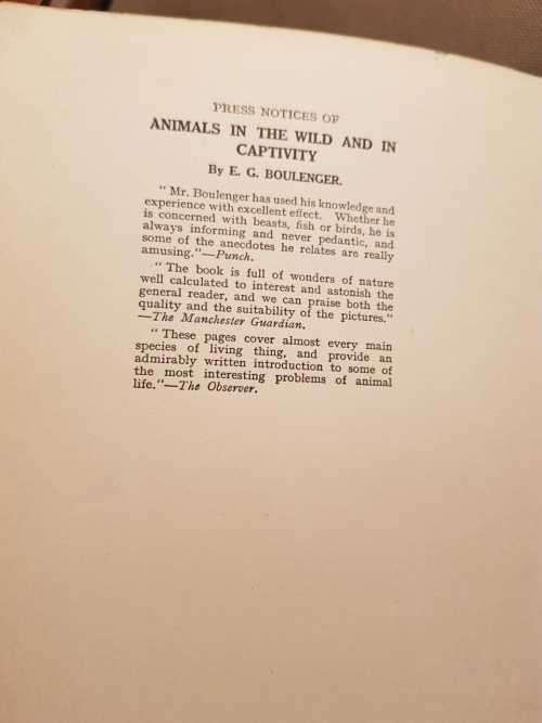 Animal Ways, First Edition, by E.G. Boulenger, 1953 First Edition