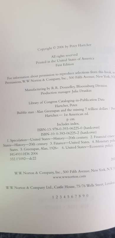 Bubble Man, Alan Greenspan and the missing 7 trillion dollars, First Edition
