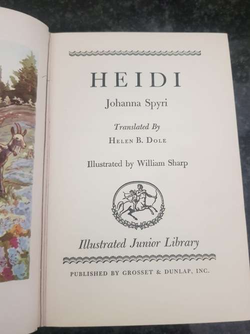 Heidi by Joanna Spyri, First Edition, 1945 illustrated by William Sharp