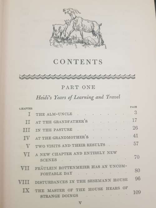 Heidi by Joanna Spyri, First Edition, 1945 illustrated by William Sharp