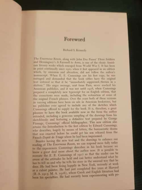 The Enormous Room by E.E. Cummings, First Edition