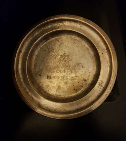South African Police silver plate, Grensdiens Kersfees 1972. Border service